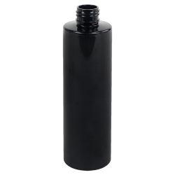 8 oz. Black PET Cylinder Bottle with 24/410 Neck  (Cap Sold Separately)